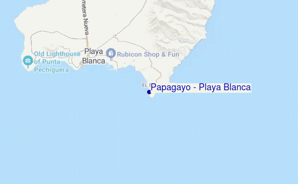 locatiekaart van Papagayo - Playa Blanca