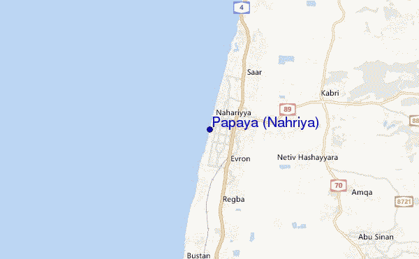 locatiekaart van Papaya (Nahriya)