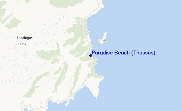 locatiekaart van Paradise Beach (Thassos)
