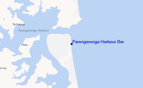 locatiekaart van Parengarenga Harbour Bar