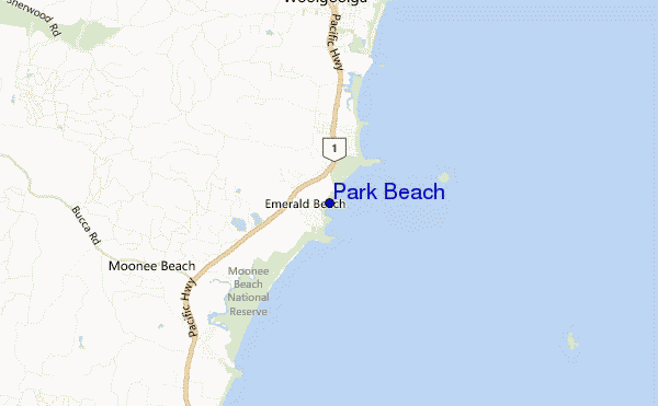 locatiekaart van Park Beach