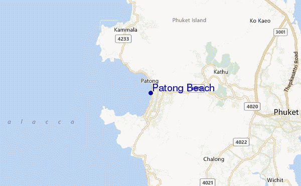 locatiekaart van Patong Beach
