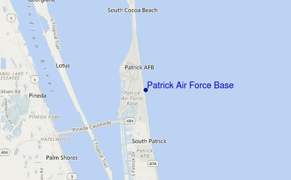 locatiekaart van Patrick Air Force Base