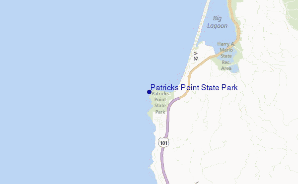 locatiekaart van Patricks Point State Park