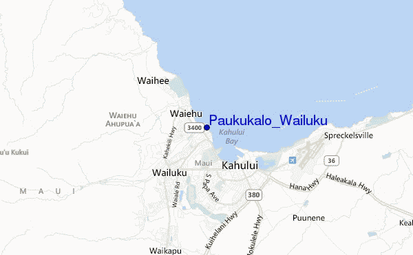 locatiekaart van Paukukalo_Wailuku