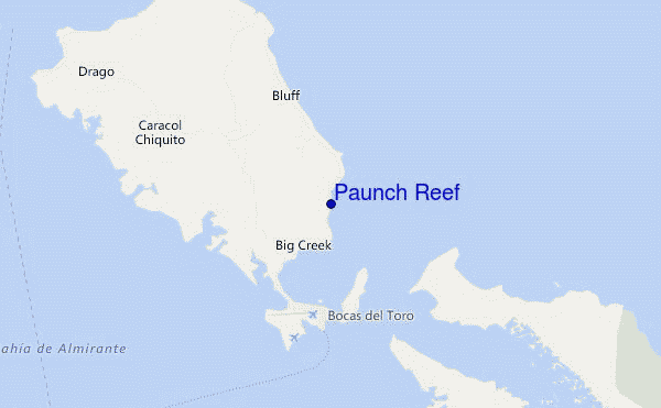 locatiekaart van Paunch Reef