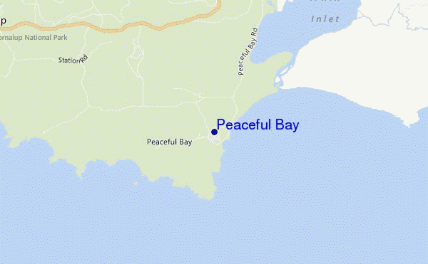 locatiekaart van Peaceful Bay