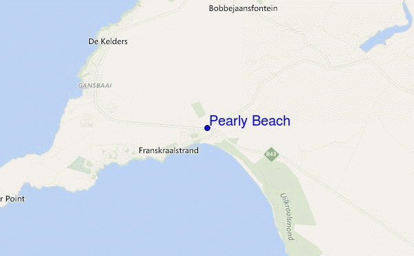 locatiekaart van Pearly Beach