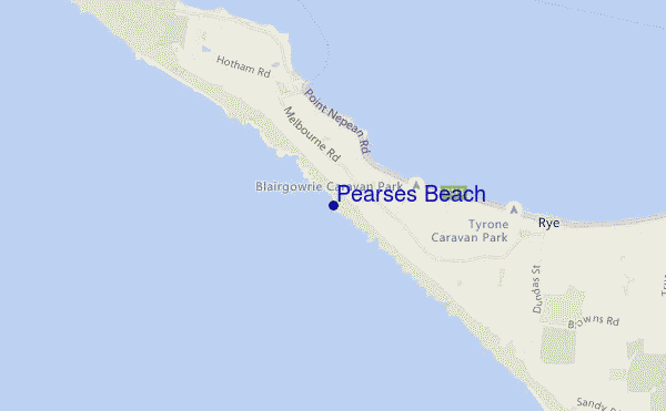 locatiekaart van Pearses Beach