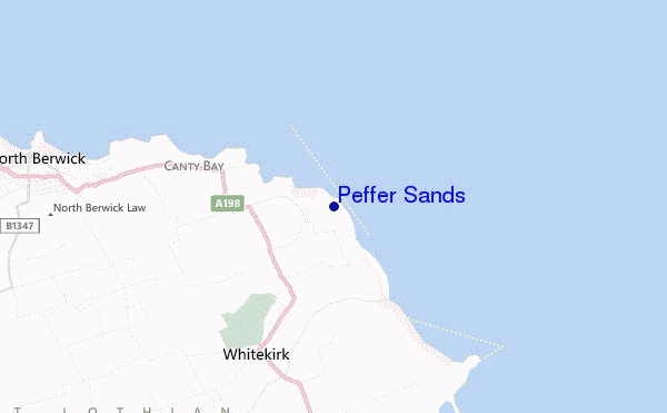 locatiekaart van Peffer Sands