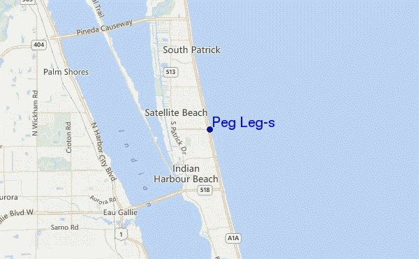 locatiekaart van Peg Leg's