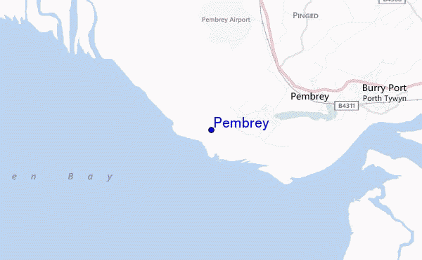 locatiekaart van Pembrey