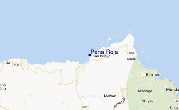 locatiekaart van Pena Roja
