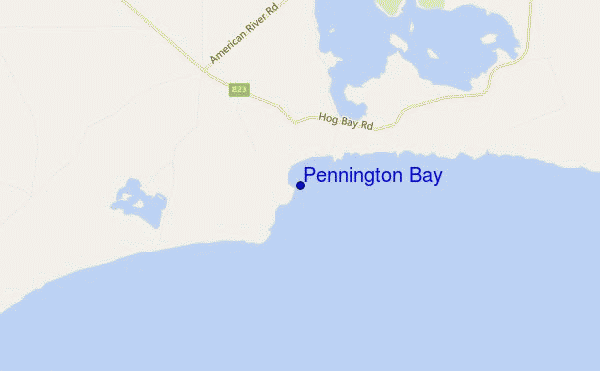 locatiekaart van Pennington Bay