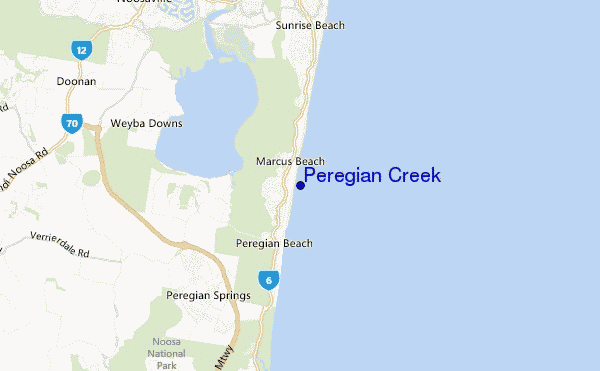 locatiekaart van Peregian Creek