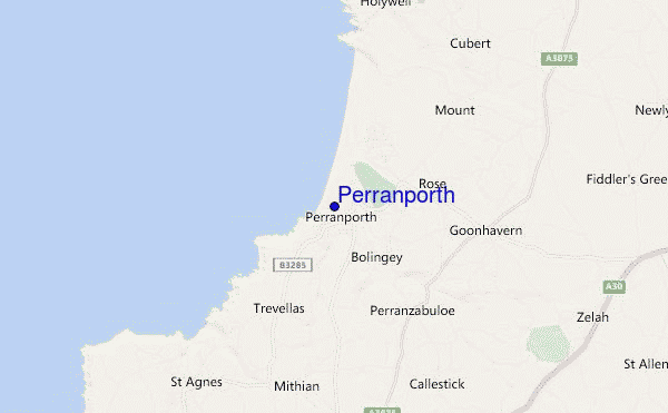 locatiekaart van Perranporth