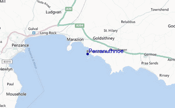 locatiekaart van Perranuthnoe