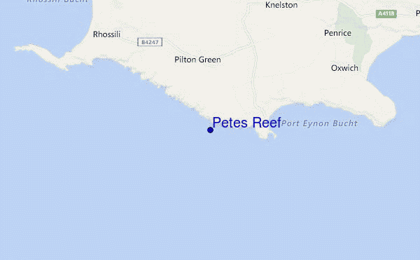 locatiekaart van Petes Reef