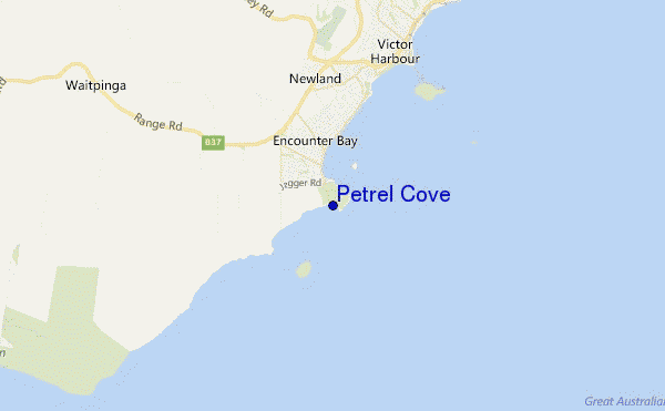 locatiekaart van Petrel Cove