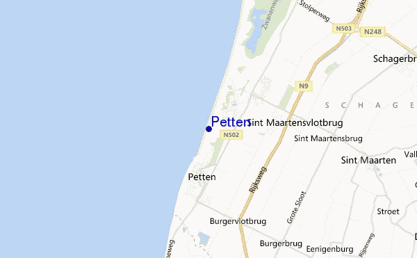 locatiekaart van Petten