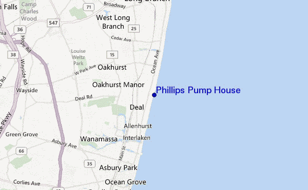 locatiekaart van Phillips Pump House