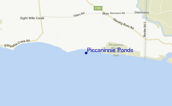 locatiekaart van Piccaninnie Ponds