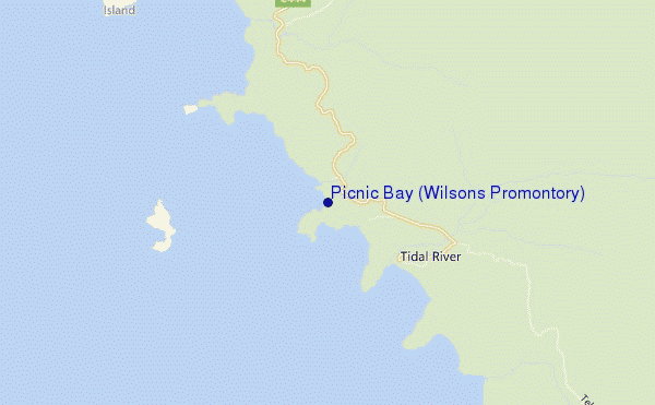 locatiekaart van Picnic Bay (Wilsons Promontory)
