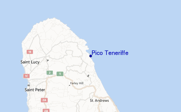 locatiekaart van Pico Teneriffe