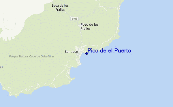 locatiekaart van Pico de el Puerto
