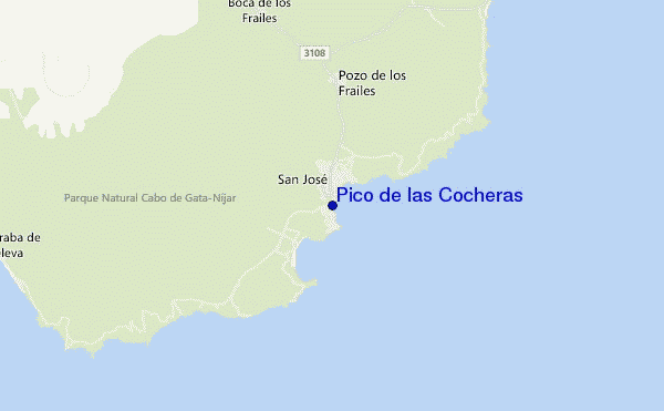 locatiekaart van Pico de las Cocheras