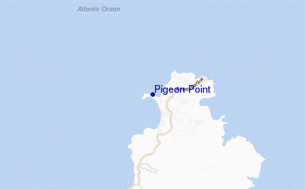 locatiekaart van Pigeon Point