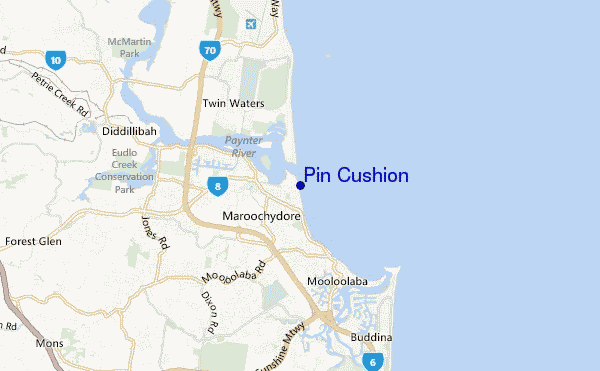 locatiekaart van Pin Cushion