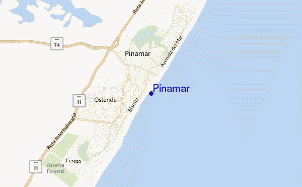 locatiekaart van Pinamar