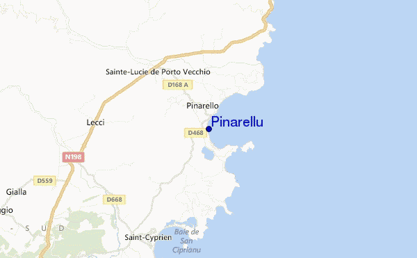 locatiekaart van Pinarellu