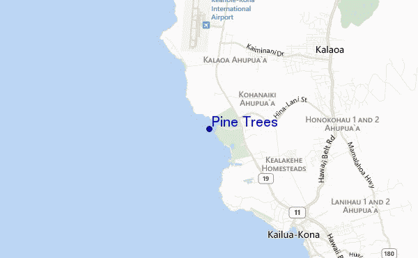 locatiekaart van Pine Trees
