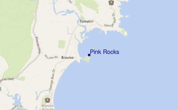 locatiekaart van Pink Rocks