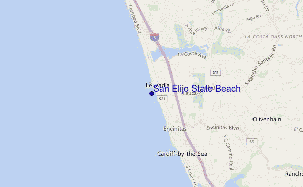 locatiekaart van San Elijo State Beach