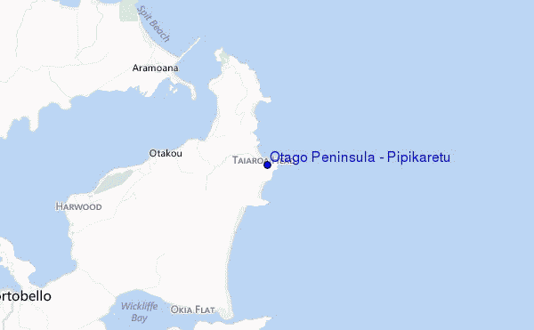 locatiekaart van Otago Peninsula - Pipikaretu