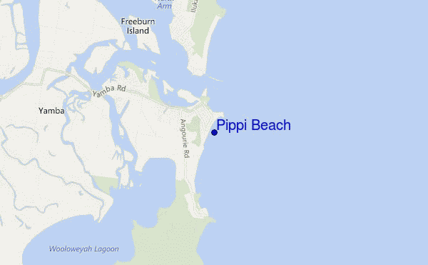 locatiekaart van Pippi Beach