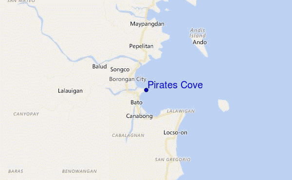 locatiekaart van Pirates Cove