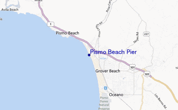 locatiekaart van Pismo Beach Pier