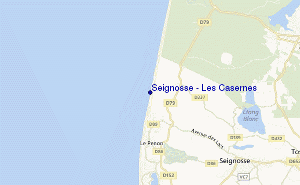 locatiekaart van Seignosse - Les Casernes
