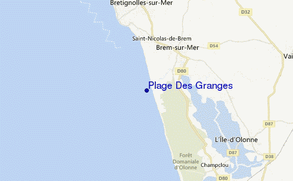 locatiekaart van Plage Des Granges