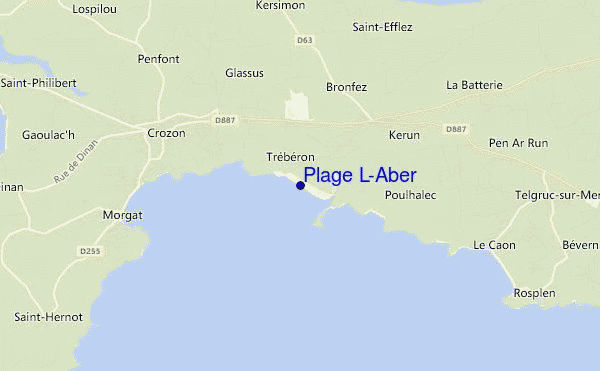 locatiekaart van Plage L'Aber