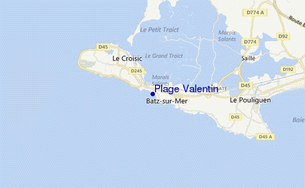 locatiekaart van Plage Valentin