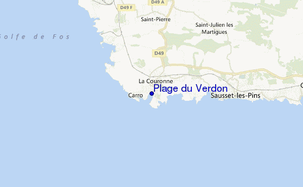 locatiekaart van Plage du Verdon