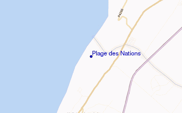 locatiekaart van Plage des Nations