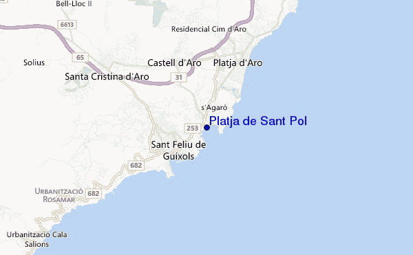 locatiekaart van Platja de Sant Pol
