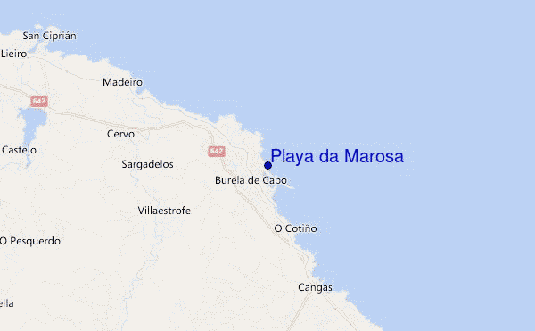locatiekaart van Playa da A Marosa