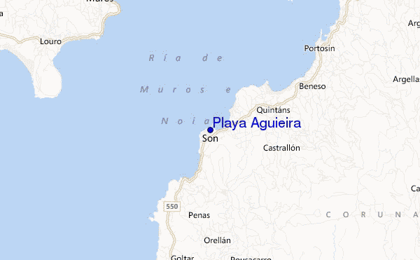 locatiekaart van Playa Aguieira